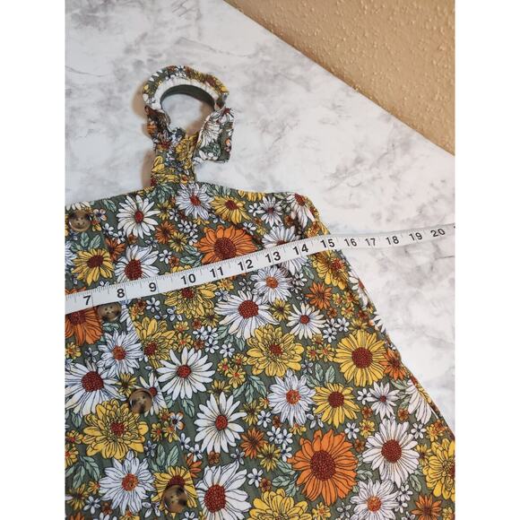 No Boundaries Womens Multicolor Floral Crop Tank Top Button Front Detail Size L - Picture 4 of 5